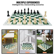 VEVOR Tournament Chess Set, 20 Inch Roll - Up Beginner Chess Board, Foldable Silicone Chess Game with Plastic Weighted Chess Pieces & Storage Bag, Portable Travel Chess Board Gift for Adult Kid Family - Lacatang Shop